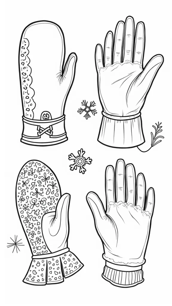 coloring pages gloves